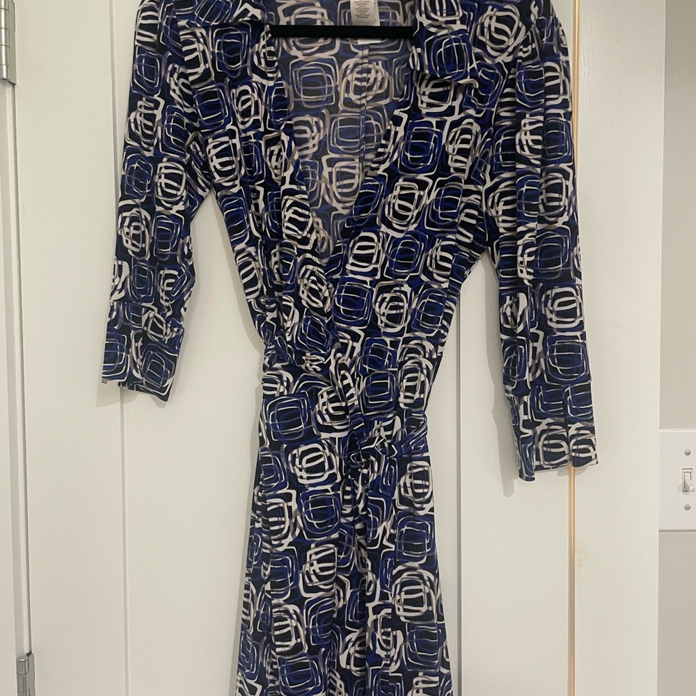 Laundry by Design Purple and Black Wrap Dress